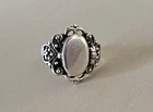 Vintage Sterling Silver Poison Ring – Hinged Locket Top – UK Size M 1/2