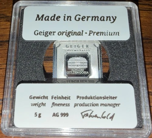 Geiger Edelmetalle 5g Silver Bar 999 Fine