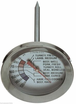 Grunwerg 3'' Zifferblatt Fleischthermometer Analog Edelstahl Rind Lamm Truthahn