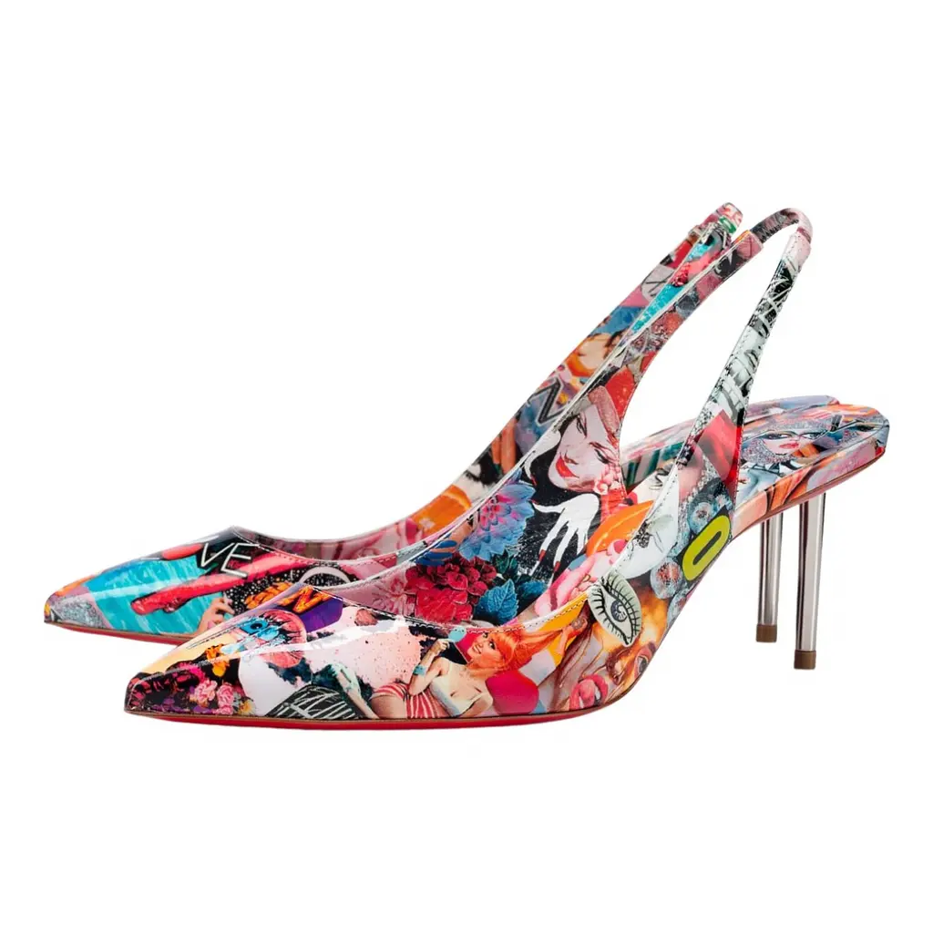 Christian Louboutin Epic Sling 70 Patent OH Xtian Black Slingback