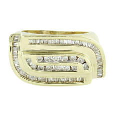 Gents 14Kt Gold Diamond Cluster Ring Size 8