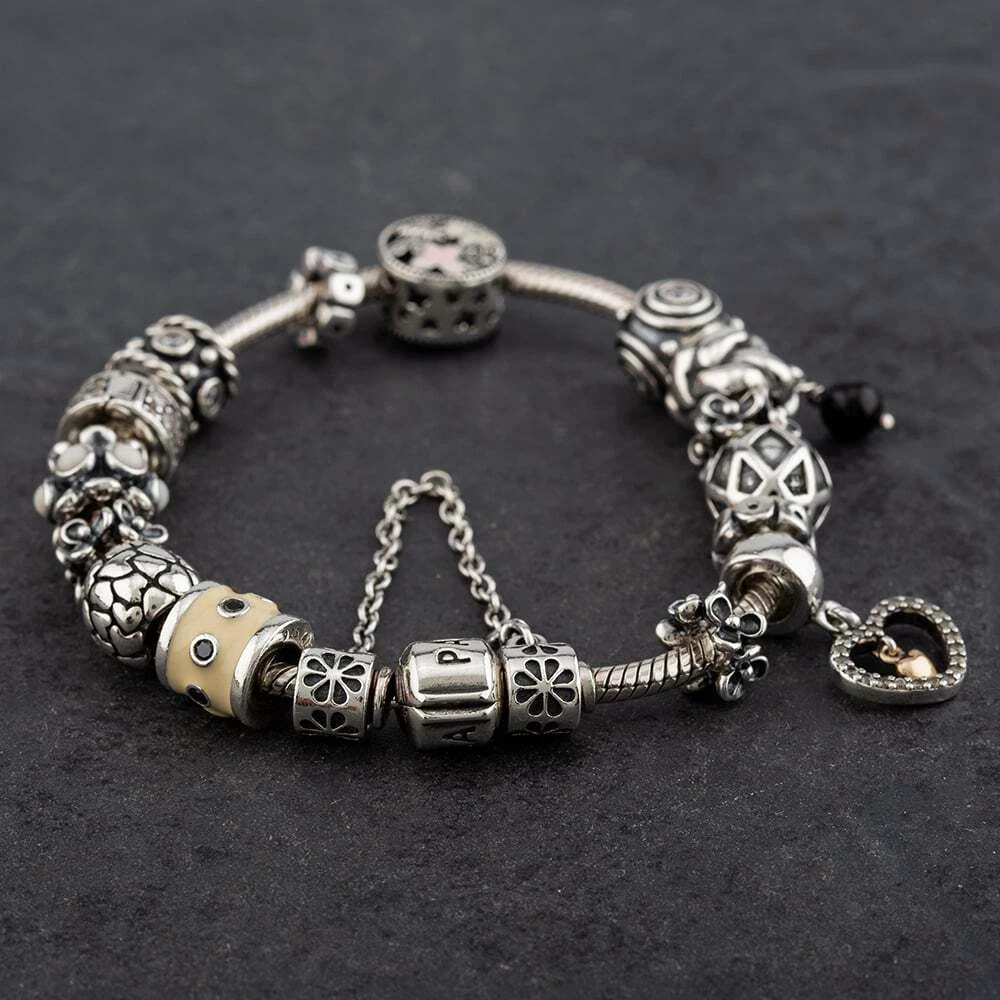 Second Hand Pandora Sterling Silver Assorted Charm Bracelet