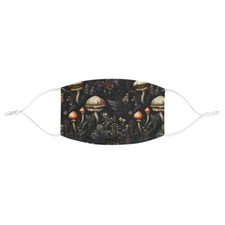 Floral Mushroom Reusable Face Mask, Fitted, Washable