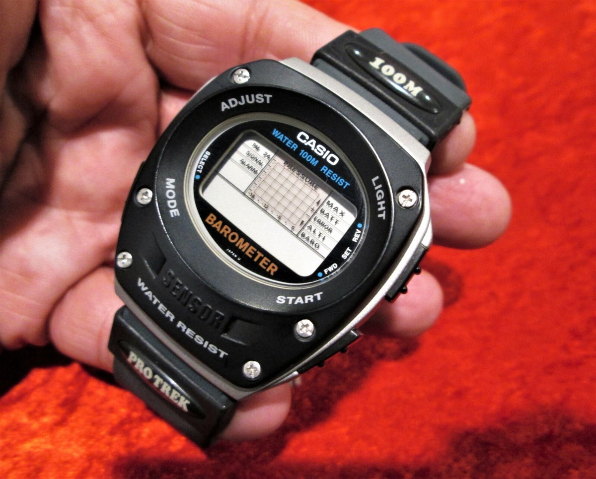 1990 CASIO PRO TREK BM-610 BAROMETER Wristwach - New Old 1990 CASIO PRO TREK BM-610 BAROMETER Wristwach - New Old