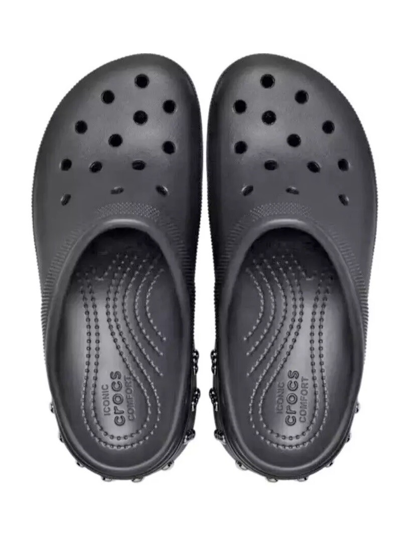 NWT Crocs Siren Studded Heel Clog Black Mens Unisex 12 209017-001 - Y2K NWT Crocs Siren Studded Heel Clogs 209017-001 - Black  main image 4
