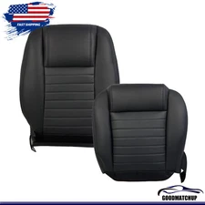 For 2005-2009 Ford Mustang Driver Bottom-Top Perforated Leather Seat Cover Black