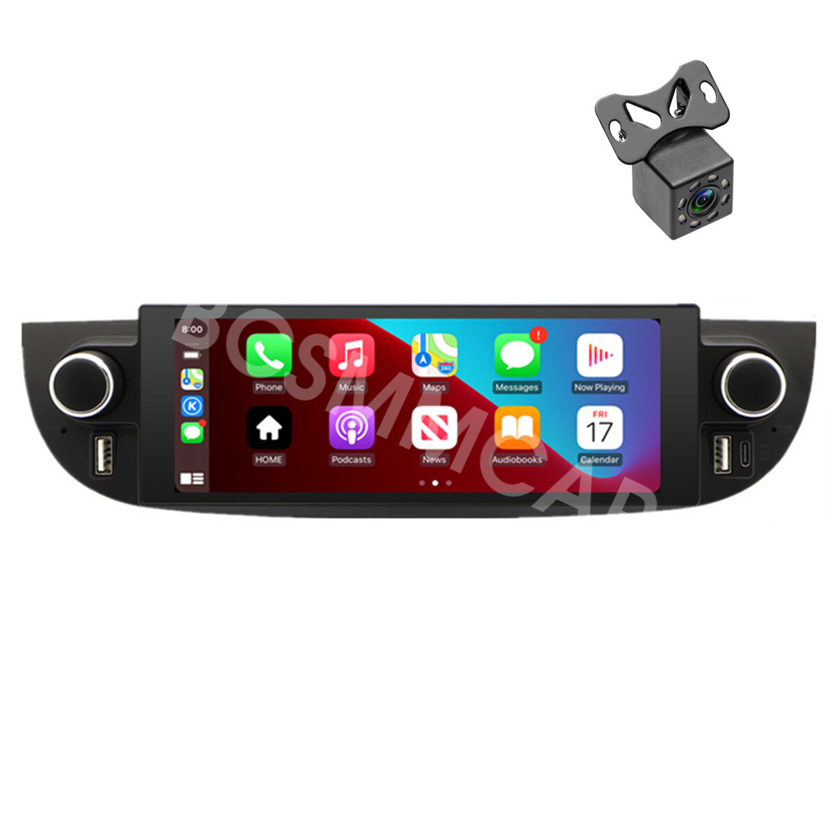 For Android Auto Apple Carplay Car Stereo Radio For Fiat 500 2007-2018 Camera
