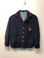 Gucci Women's Vintage Lana Wool Blazer Coat Jacket Size 7-54r - Blue Red Accent
