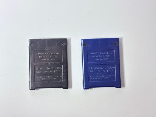 Sony 8MB Magic Gate Memory Card PLAYSTATION 2 Set2 (Negro Y Azul) - Picture 2 of 4