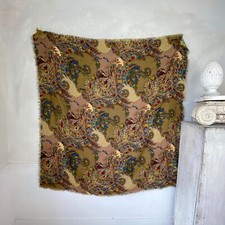 French silk cotton Antique Shawl 19th century hand block printed Colorful Rich 