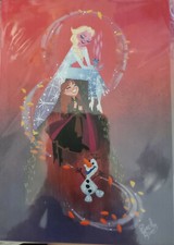 Tarjeta postal 2020 Disney Parks Deluxe Print Frozen 2 Anna Elsa Olaf Lorelay Bove 5x7