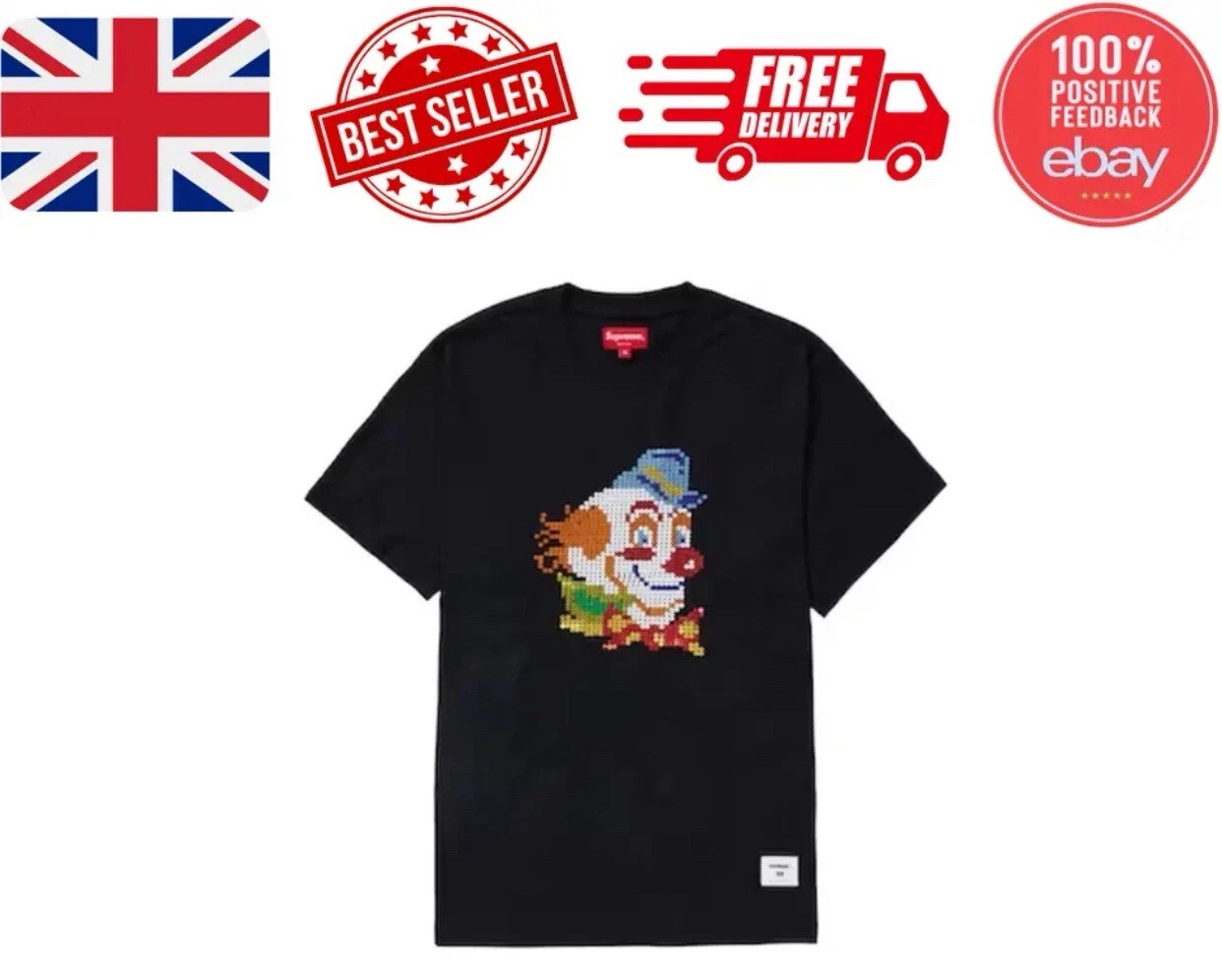 Haut S/S à paillettes Supreme Clown   Noir   Large   FW21/KN38