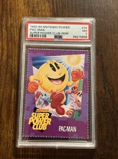 1992 Nintendo Super Power Club Card 34 PAC-MAN PSA 7 Pop 1, None Higher