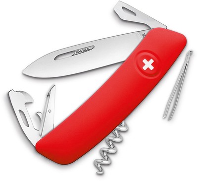 Swiza D03 3.75'' Closed Swiss Pocket Stainless Multi-Tool Red