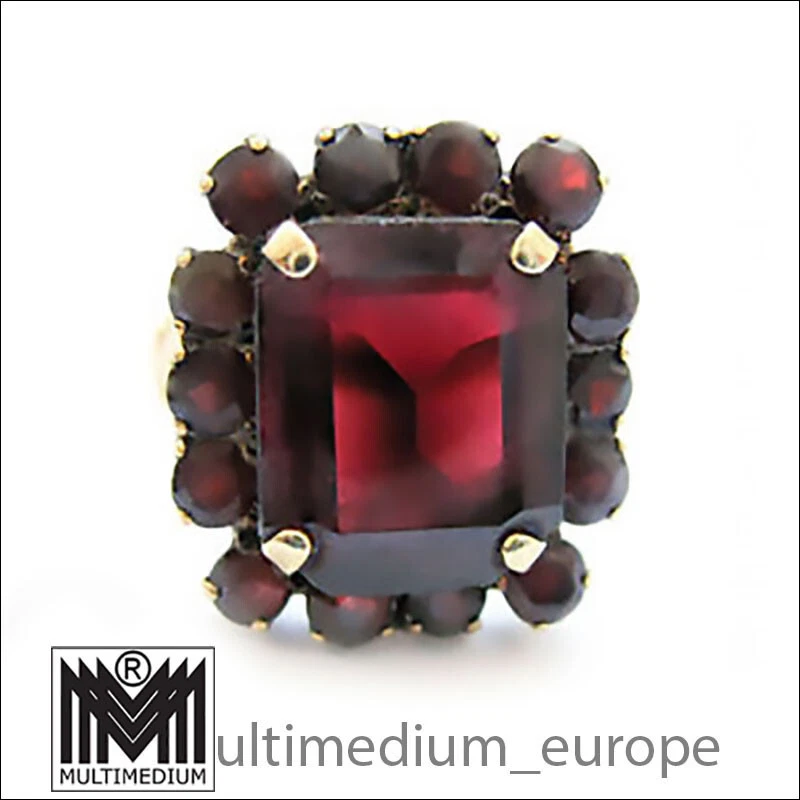 333er Gold Granat Ring facettiert geschliffen garnet ring 8ct beveled - Bild 1 von 4