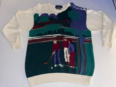 Pringle Vintage All Over Golf Sweater Vintage Rare Large AOP