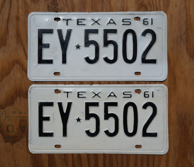 🐾 1961 TEXAS "DEALER" LICENSE PLATE 12322 eBay