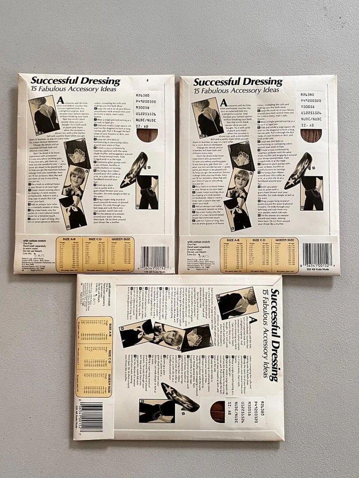 LOTE DE 3 CALZONCILLOS PANTIMEDIAS HANES NUDE TALLA A-B DE COLECCIÓN EE. UU. Foto 3 de 4