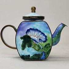 2001 Kelvin Chen Hand Painted Enamel Mini Teapot #33 Cezanne Art John La Farge