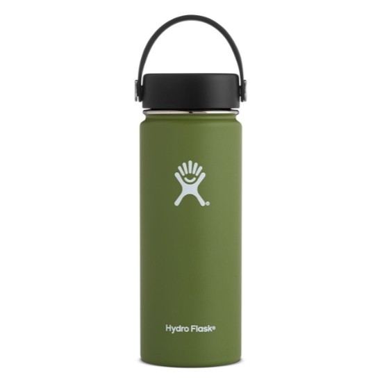 Hydro Flask 18 Oz Wide Mouth Travel Water Bottle Olive Green for sale