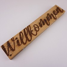 Vintage Holzschild Shabby Chic Wandschild "Willkommen" aus Altholz, 💯% Unikat