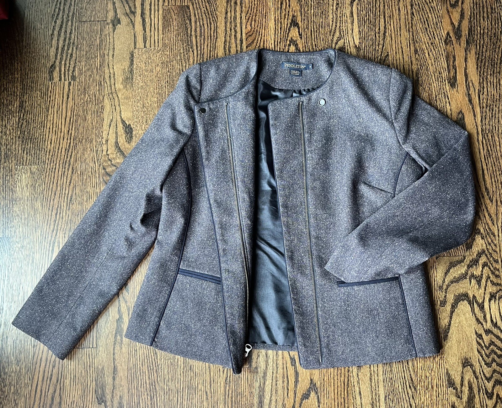 Vintage Pendleton Blazer Jacket Blue Flecked Twee… - image 3