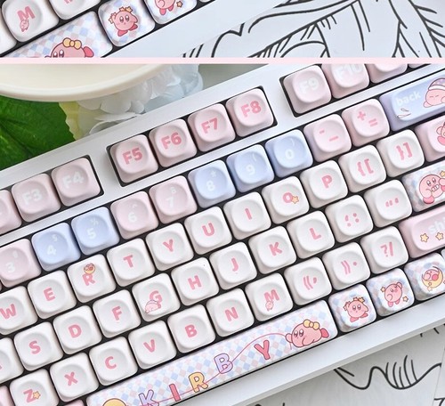 Anime Kirby Theme 135/141 Keys Keycaps OMA Height PBT For Mechanica keyboard - Picture 15 of 15