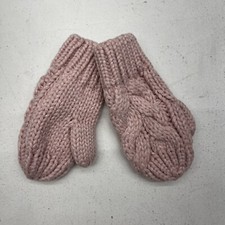 Gap Baby Blush Pink Cable Knit Mittens With Thumb Baby Girl Toddler Size XS/S