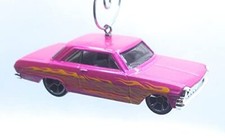 Christmas Ornament for 1963 Chevy II Pink with Flames