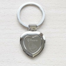 superbe porte clefs cœur acier gravé personnalisé Dessin au choix + Prénom