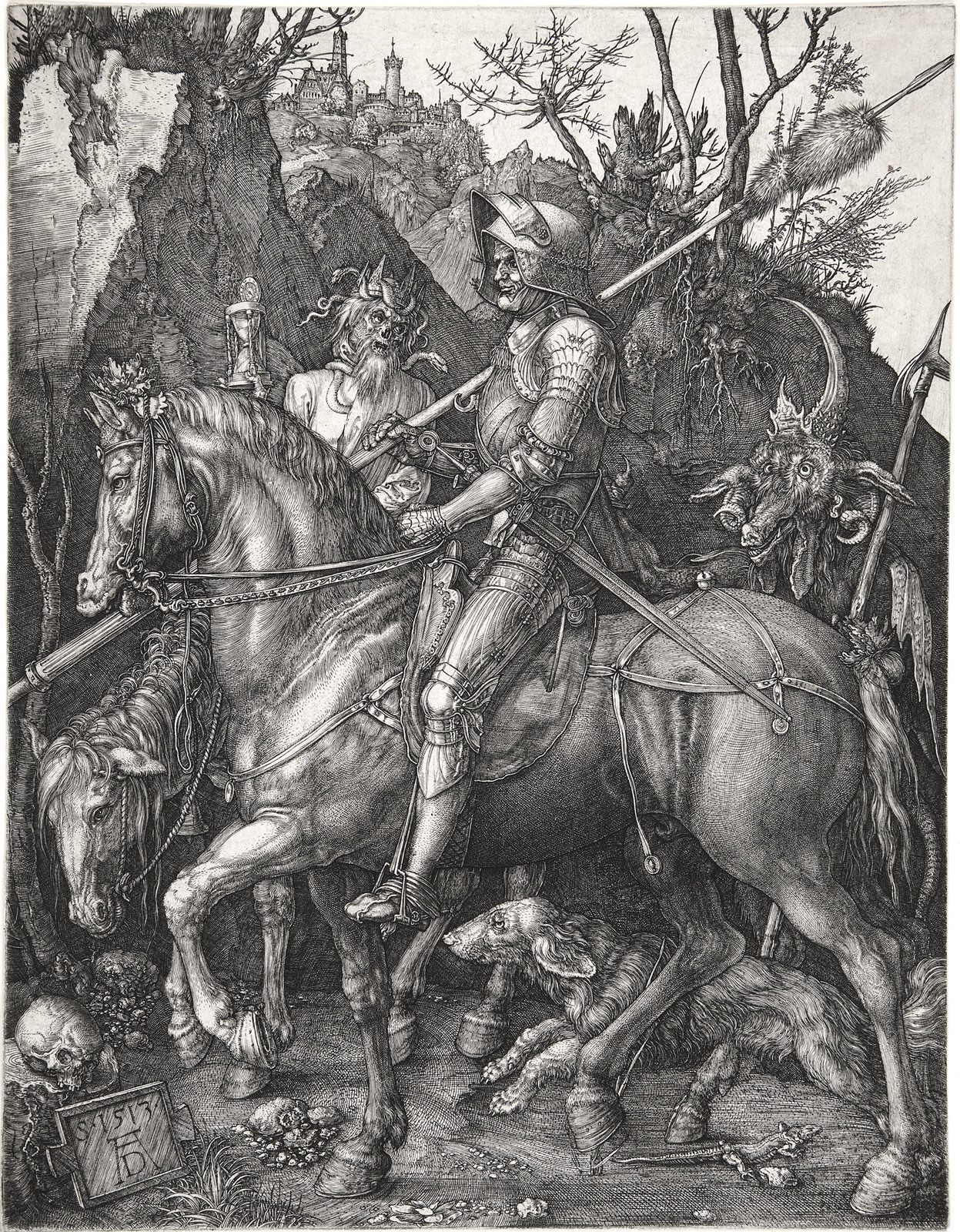 Albrecht Durer: Knight, Death & Devil Painting - 8"x10" Canvas Fine Art Print