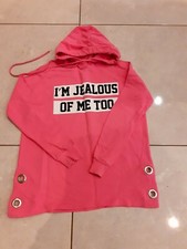 Ladies Pink Hoodie I'M JEALOUS OF ME TOO Size 8