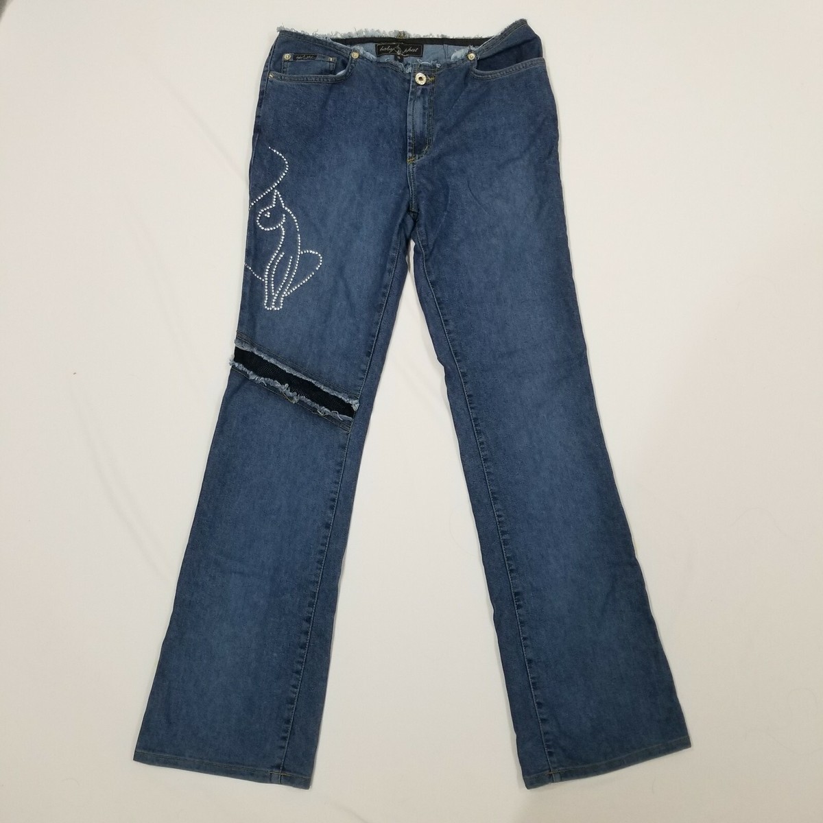Vintage 90s Y2K Rare Baby Phat Jeans Med 2000s 00s Bedazzled