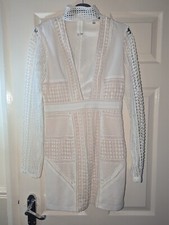 M cream and white bodycon dress size 10