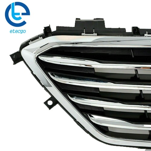 Front Bumper Upper Grill Chrome Black Grille Fit For Hyundai 2015- 2017 Sonata - Picture 12 of 13