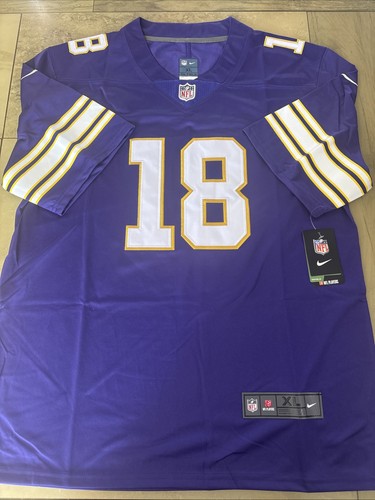 Justin Jefferson #18 Men's Nike On Field Purple Vikings Jersey Size XL - NWT