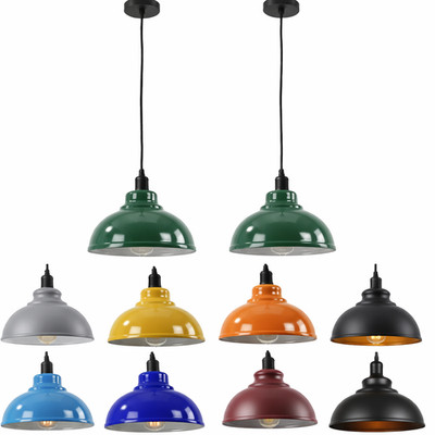 Vintage Industrial Pendelleuchte Decke Metallschirm Hängelampe Küche 2 Stück