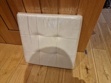 SONGMICS 30×30×30 cm Storage Ottoman Retro CREAM FABRIC Foot Stool Box cube