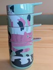 Kitsch'n Glam Ceramic Nesting Measuring Cup Set Playful Cats Design
