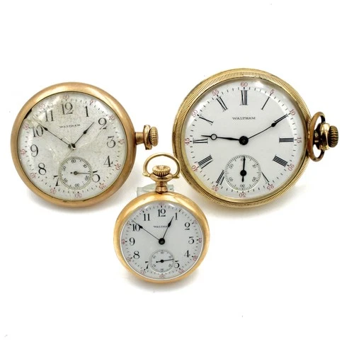 Antique Waltham 15j 0s-16s Grade 220 Pocket Watches Lot of 3 #WB4625-2