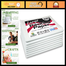 Large Newsprint Packing Paper - 240 Sheets, 31"x22" - Ideal for Moving & Shippin