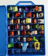 Hot Wheels Cars Trucks Matchbox Mixed Lot of 41 Die Cast w/ Vintage Carry Case