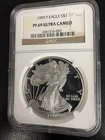 1999-P $1 AMERICAN SILVER EAGLE, 1 OZ .999 – NGC PF-69 ULTRA CAMEO