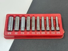 🇺🇸 Snap-on Tools USA 110STMY SAE 10pc 1/4" Drive Deep Socket Set, 3/16–9/16"