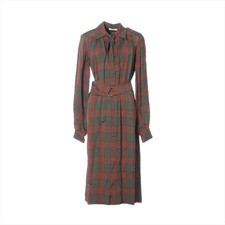 Celine The Phoebe period Rayon Shirt dress 36 Ladies' Green 2 6U95 / 6933