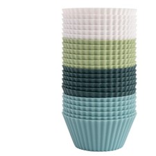 24 Pack Reusable Silicone Baking Cup Muffin Liners Cupcakes Regular Colors