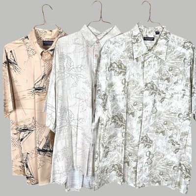 Set of 3 Roundtree & Yorke Men s Button Down Shirts Size 3XL Tall Short Sleeve
