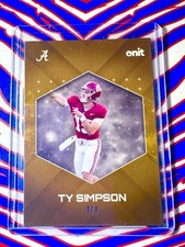 Marketplace image: 2025 Onit Gravity Ty Simpson 1/1 Gold Superfractor #B-56 Alabama Crimson Tide