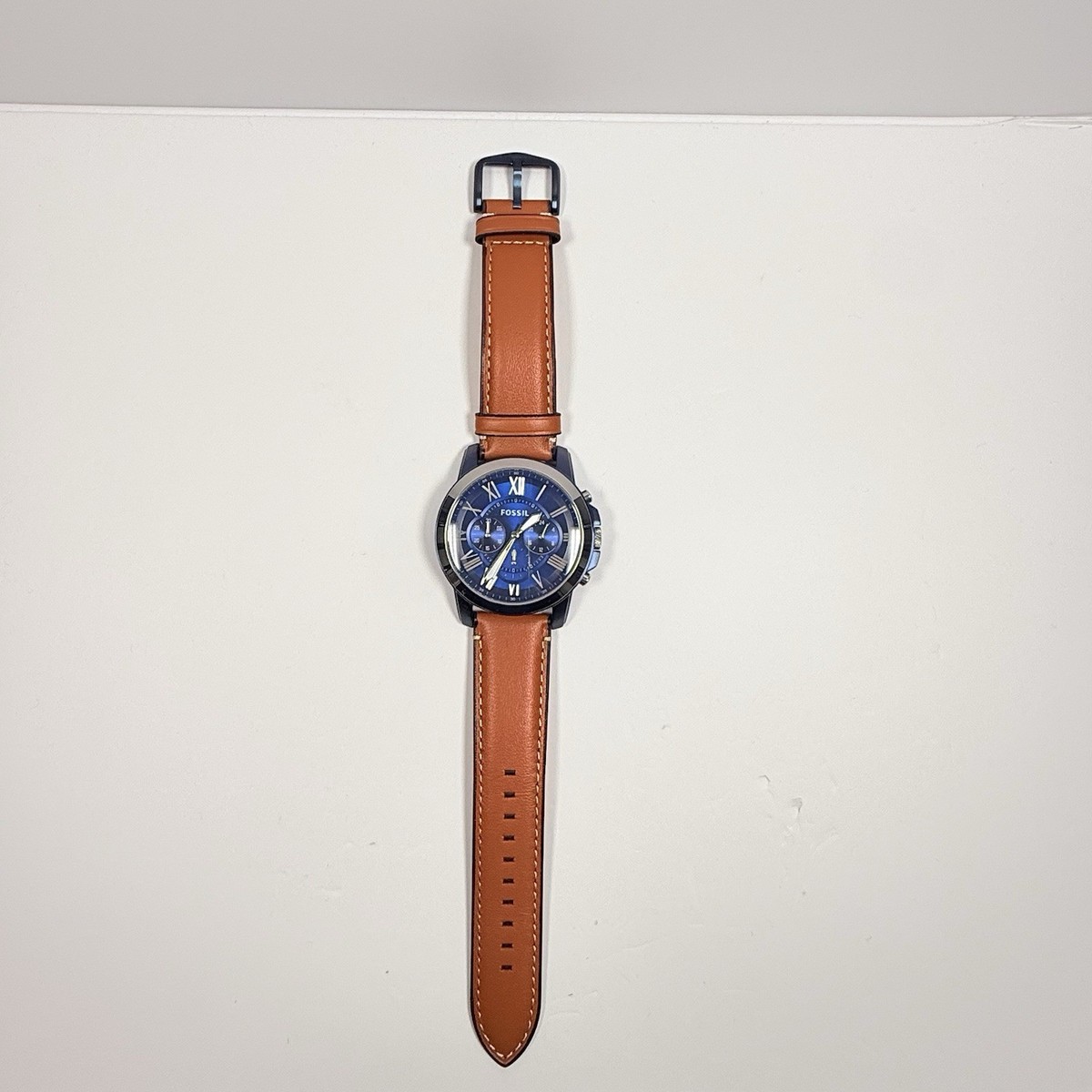 Fossil FS5151 Men's 44mm Grant Quartz Stainless Steel and Leather