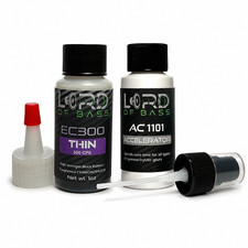 Black Rubber Toughened Thin CA Super Glue 1oz Kit Speaker repair
